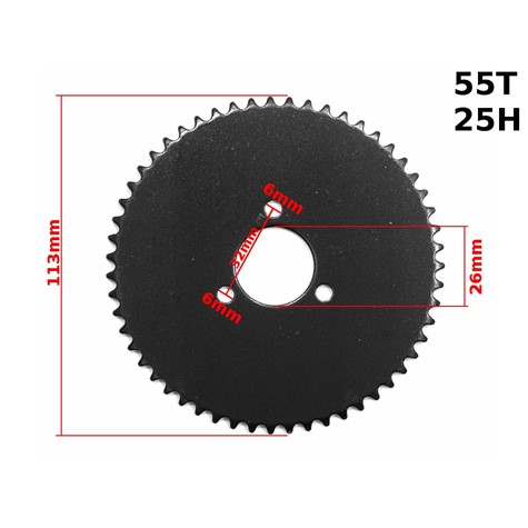 minibike achtertandwiel 55t 25h