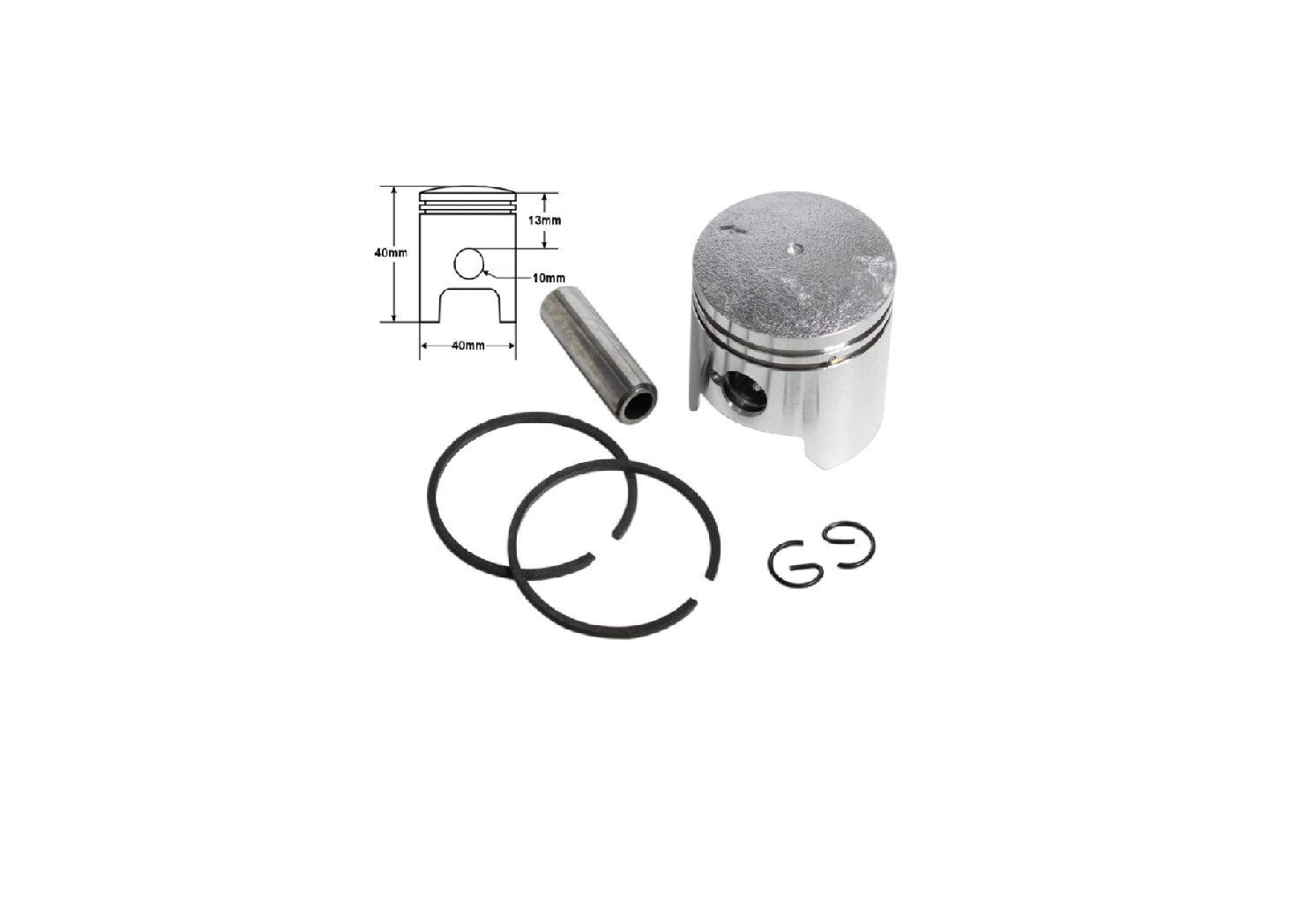Minibike minicrosser miniquad zuiger 40mm 10mm