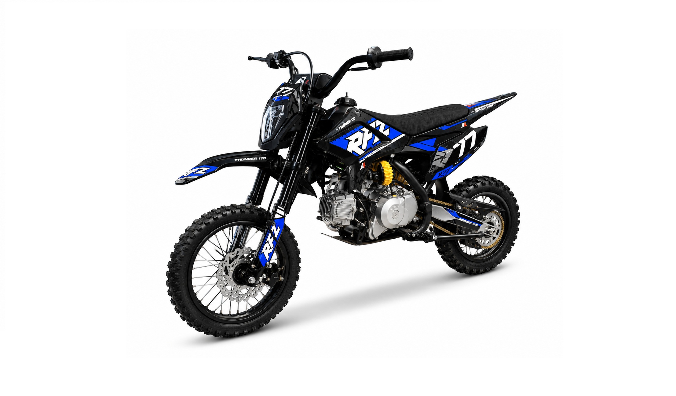 APOLLO THUNDER pitbike dirtbike 110cc blauw.